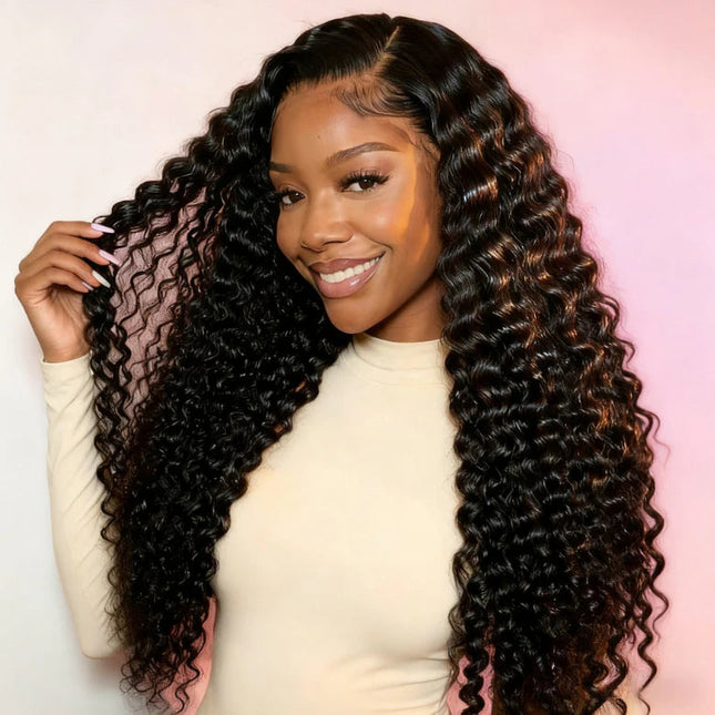 Deep Wave Pre-Cut Lace Pre-Plucked Bleached Knots Wear & Go Glueless Wig Flash Sale junoda