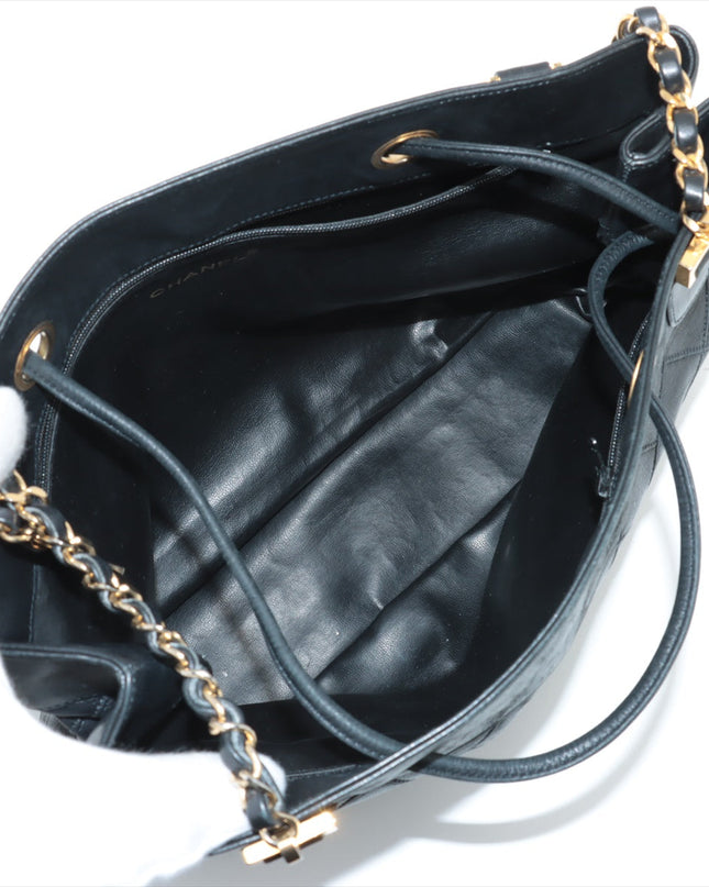 Chanel Lambskin Black Quilted Shoulder Bag 0 Series #3752