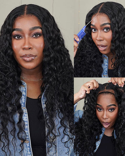 Junoda Wear & Go Water Wave Wig 3 Seconds Install Quick Pre Cut Lace No Stuffy Air Wig LakiaStar Recommend junoda