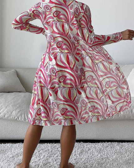 Women's Geometric Print Three-Piece Set Swimsuit with Long-Sleeve Hoodie | ZAKAPOP