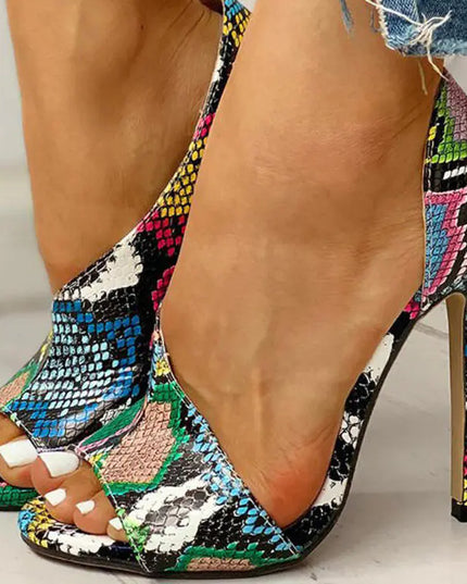 Fashion Floral Peep-Toe High Heels for Women