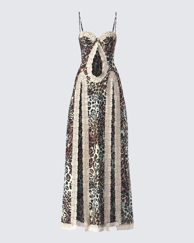 Angelis Leopard Print Maxi Dress