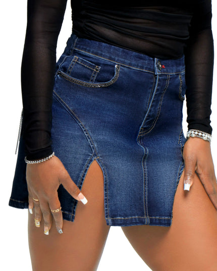 Apple Mini Skirt - Dark Wash