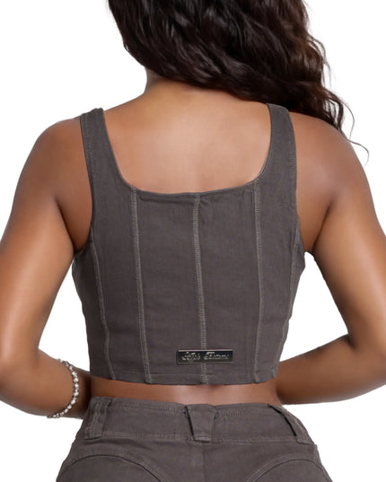 Stretch Twill Bustier Vest