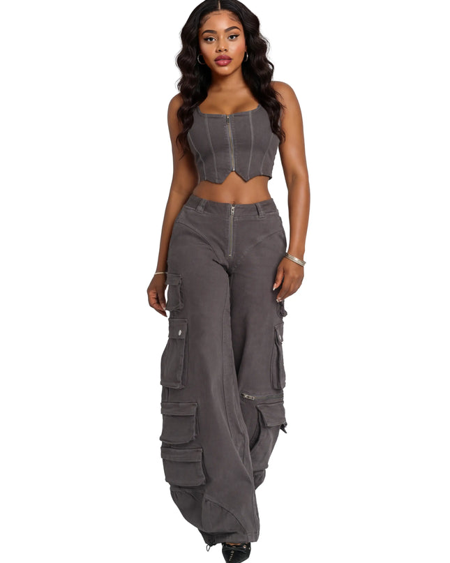Low-Rise Twill Cargo Pant