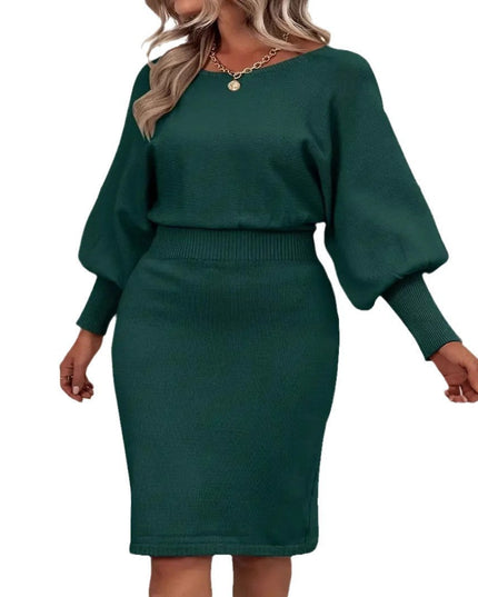Sheath Plus Size Women's Long Sleeve Temperament Dress Vain Products