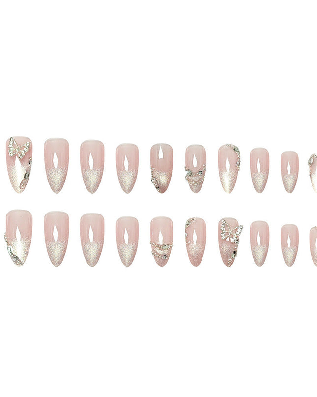 Butterfly Nail Sticker Hot Girl Cat Eye Diamond Wearing Armor