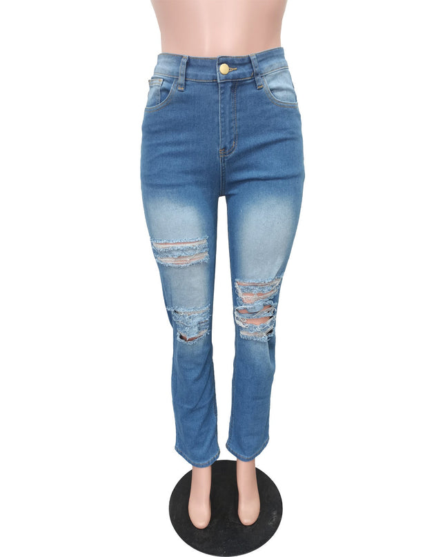 European And American Fashion Women's Stretch Denim Trousers
