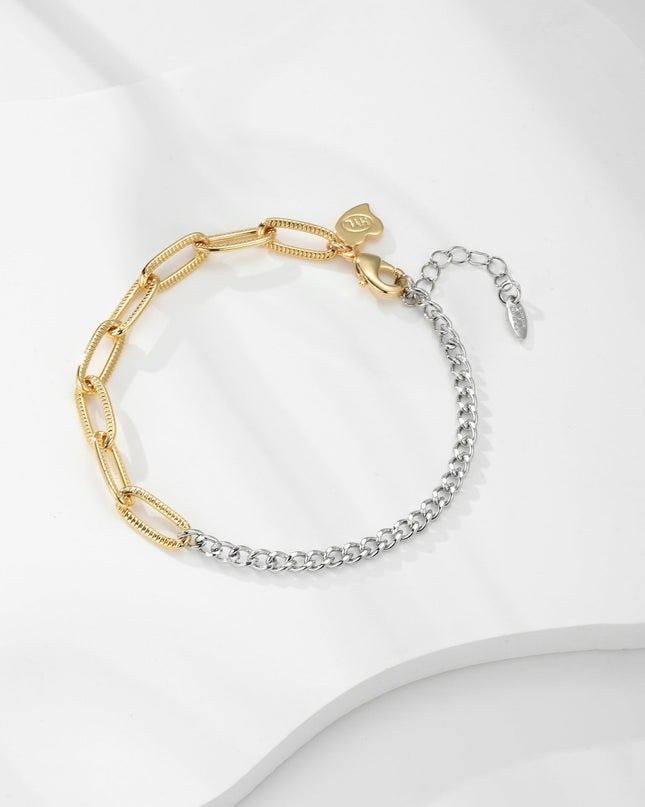 Women's Gold-plated Exquisite Simple Gold And Silver Stitching Bracelet