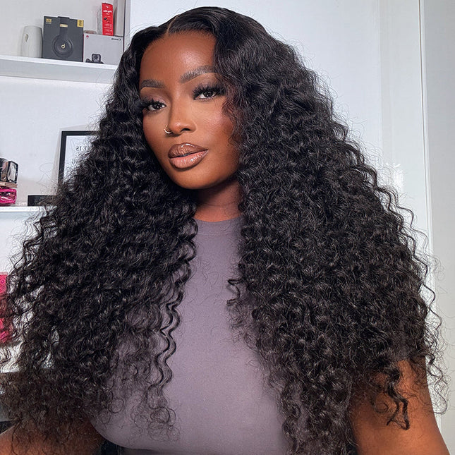 Deep Wave Pre-Cut Lace Pre-Plucked Bleached Knots Wear & Go Glueless Wig Flash Sale junoda