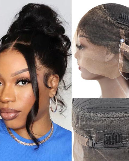 Junoda Face Framing Body Wave Invisi Strap Snug Fit 360 Transparent Lace Frontal Bleached Knots Pre Cut Lace Wig junoda