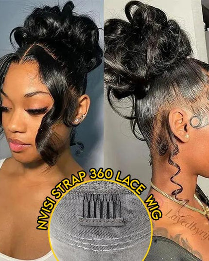 Junoda Face Framing Body Wave Invisi Strap Snug Fit 360 Transparent Lace Frontal Bleached Knots Pre Cut Lace Wig junoda