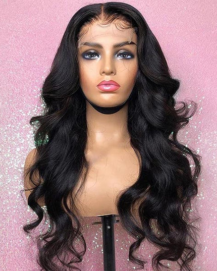 Body Wave 4x4 Lace Closure Wigs Peruvian Hair Natural Hairline junoda