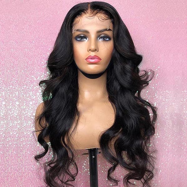 Body Wave 4x4 Lace Closure Wigs Peruvian Hair Natural Hairline junoda