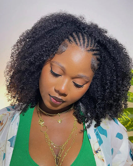 Afro Curly Drawstrings Wig Real Hairline Invisi Fit Strap Flip Over Wig junoda
