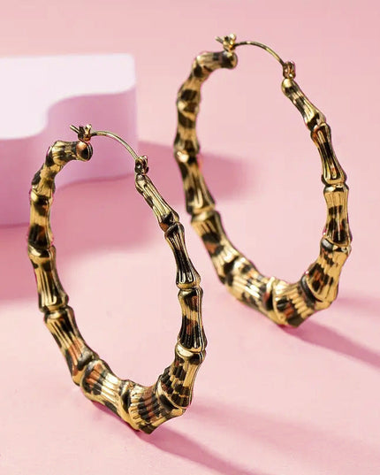 New Fashion Leopard Print Round Hoop Earrings For Women Jewelry Punk Metal Zebra Cow Big Circle Earring Female Party Gifts