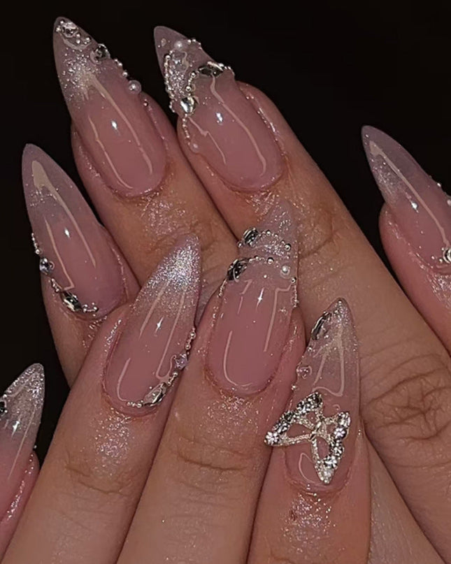 Butterfly Nail Sticker Hot Girl Cat Eye Diamond Wearing Armor