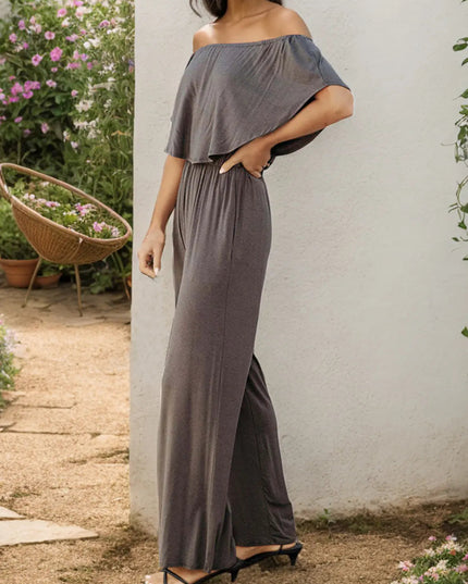 Off-Shoulder Wide Leg Jumpsuit