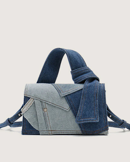 Cassen Denim Handbag with Shoulder Strap