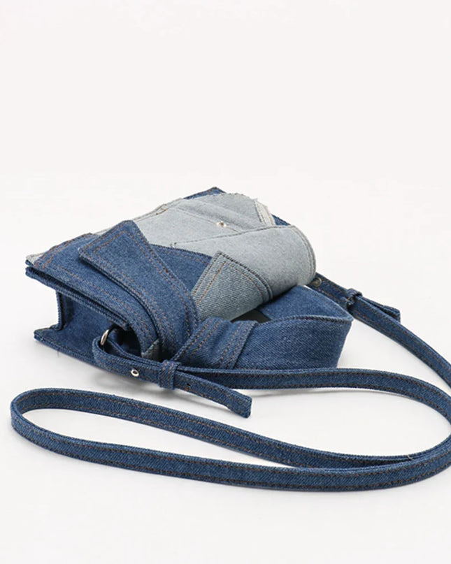 Cassen Denim Handbag with Shoulder Strap