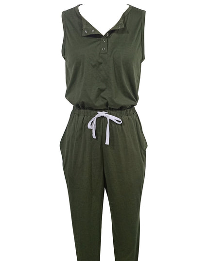Women’s Off‑Shoulder Button Top & Pocket Pants Set