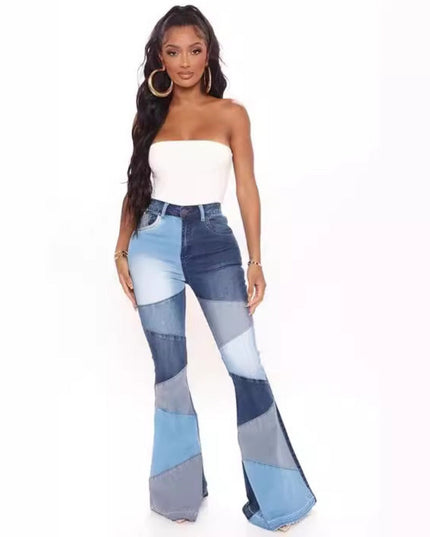 Women's Wide-leg Fashion Stitching Jeans