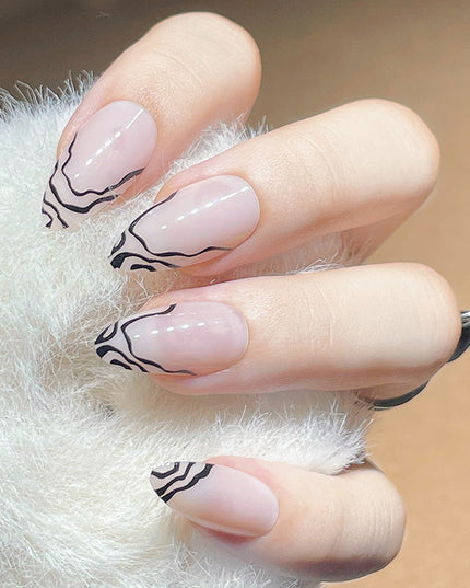 French Water Drop Manicure Rhinestones Wear Nails Vain Products