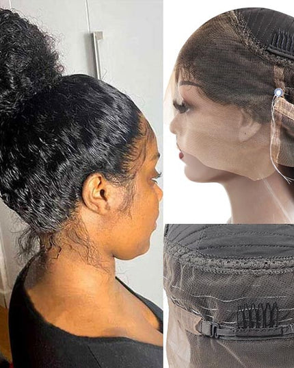 Junoda Deep Wave Invisi Strap Snug Fit 360 Transparent Lace Frontal Bleached Knots Pre Cut Lace Wig junoda