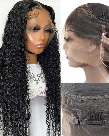 Junoda Deep Wave Invisi Strap Snug Fit 360 Transparent Lace Frontal Bleached Knots Pre Cut Lace Wig junoda