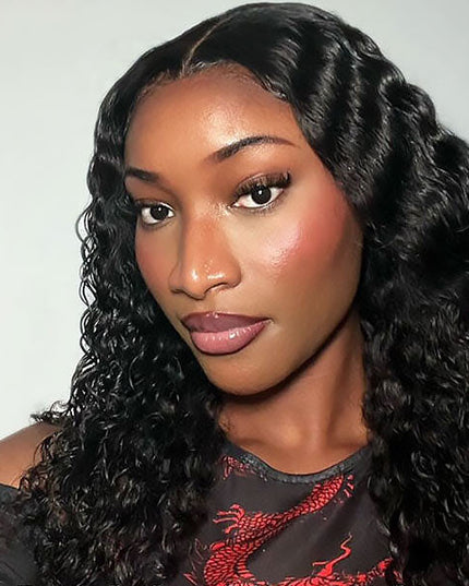 Junoda Deep Wave Invisi Strap Snug Fit 360 Transparent Lace Frontal Bleached Knots Pre Cut Lace Wig junoda