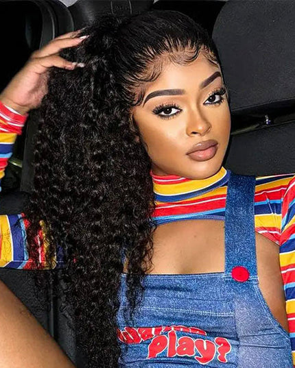 Junoda Deep Wave Invisi Strap Snug Fit 360 Transparent Lace Frontal Bleached Knots Pre Cut Lace Wig junoda