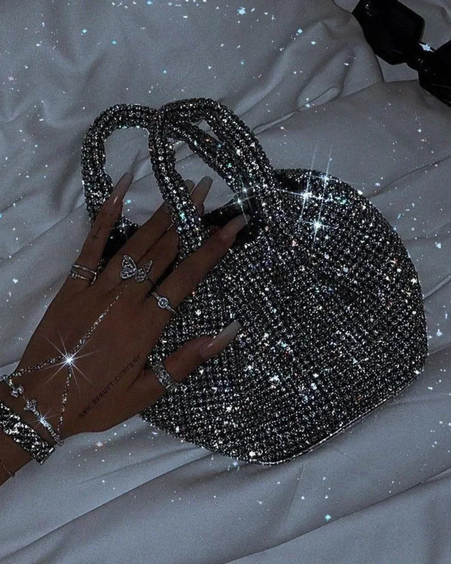 Diamond Flirt Rhinestone Sparkle Bucket Bag
