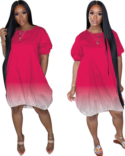 Plus Size Women's Gradient Dress