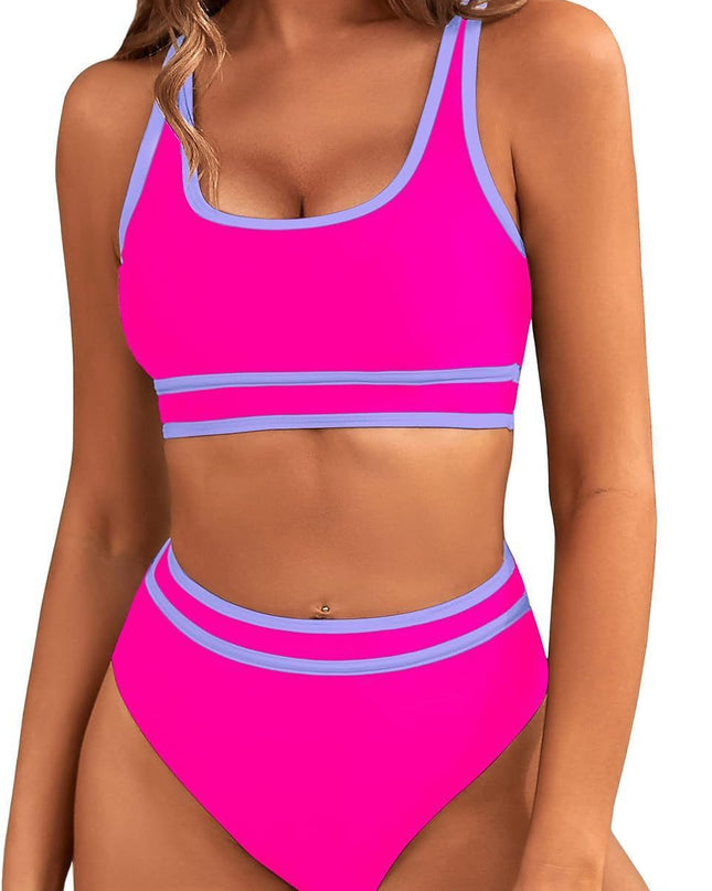 Bikini Tight-fitting Solid Color Swimsuit For Women