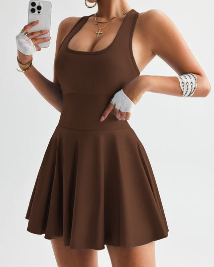 Womens Yoga Dress Ultimate Comfort Free Movement High Waist Tummy Control