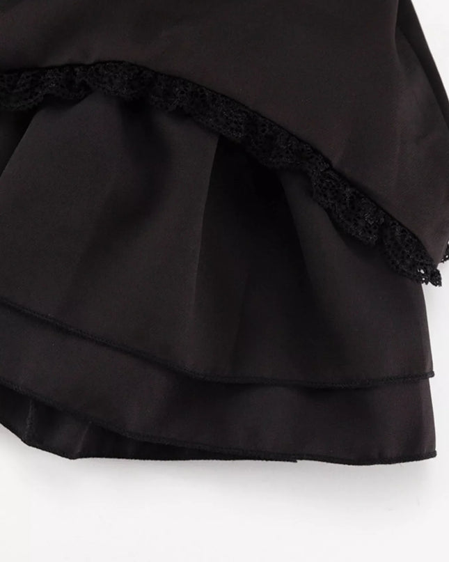 Tie-Shoulder Ruffled Mini Dress Shopimist