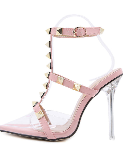 Transparent Super High Heel Pointed Back High Heels
