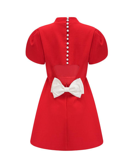 Elegant Occasion Red Bow Mini Dress
