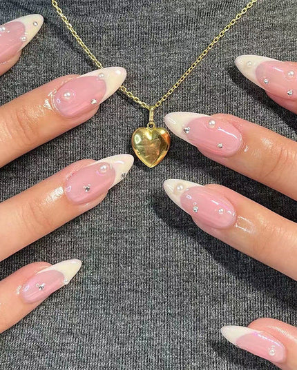 French Water Drop Manicure Rhinestones Wear Nails Vain Products