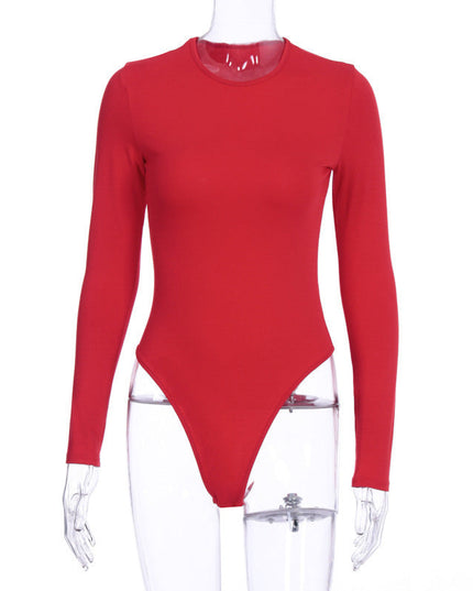 Slim bodysuit long-sleeved tube top sexy T-shirt women