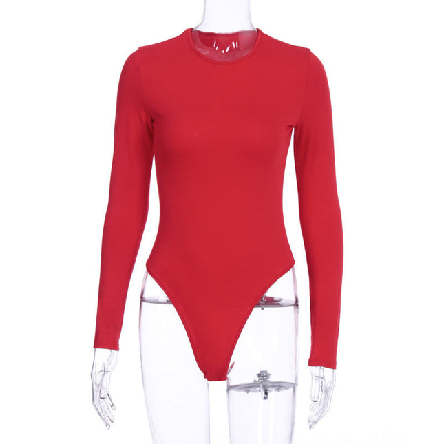 Slim bodysuit long-sleeved tube top sexy T-shirt women