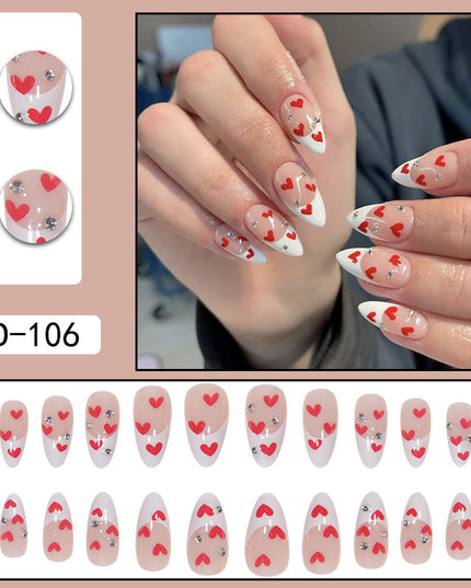 French Water Drop Manicure Rhinestones Wear Nails Vain Products