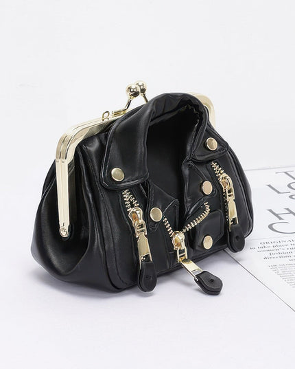 Faux Leather Jacket Style Crossbody Bag Tigbul's Variety Fashion Shop
