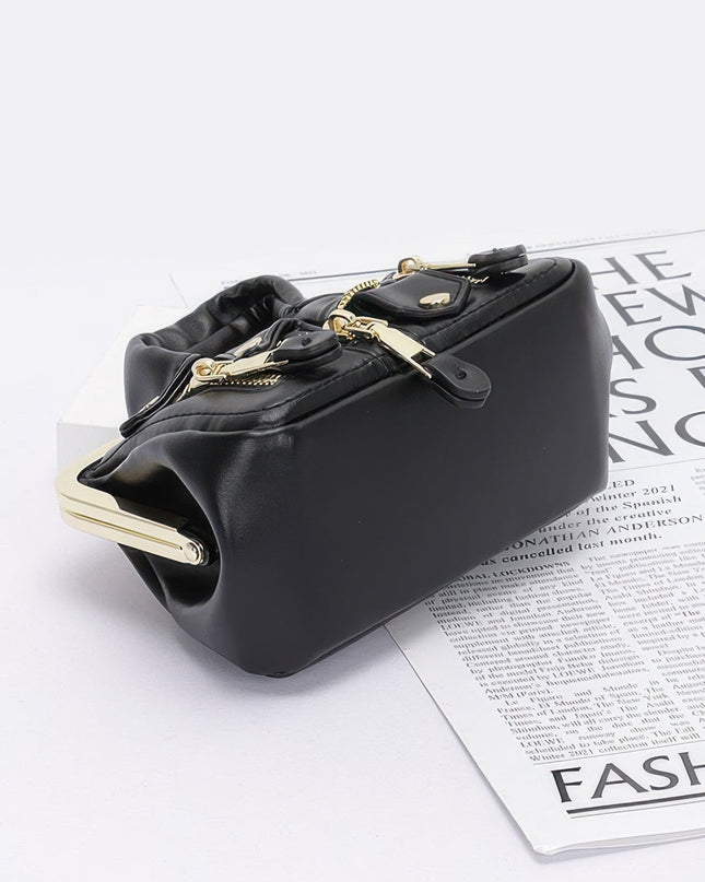 Faux Leather Jacket Style Crossbody Bag Tigbul's Variety Fashion Shop