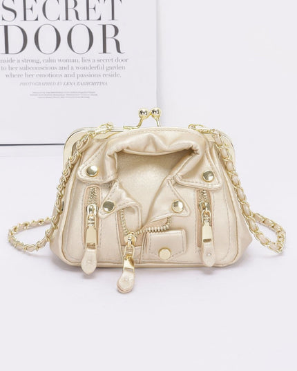Faux Leather Jacket Style Crossbody Bag Tigbul's Variety Fashion Shop