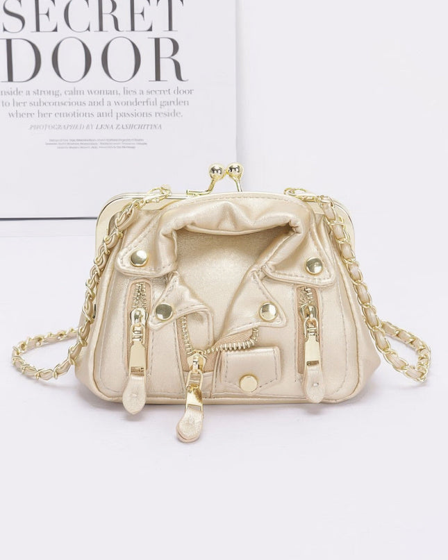 Faux Leather Jacket Style Crossbody Bag Tigbul's Variety Fashion Shop