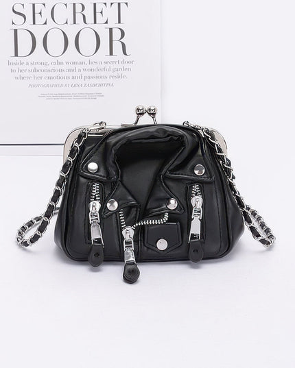 Faux Leather Jacket Style Crossbody Bag Tigbul's Variety Fashion Shop