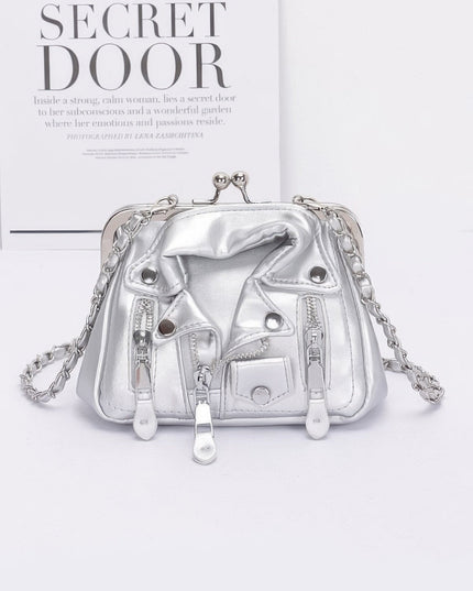 Faux Leather Jacket Style Crossbody Bag Tigbul's Variety Fashion Shop