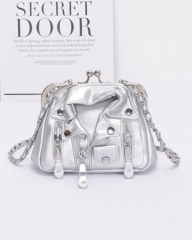 Faux Leather Jacket Style Crossbody Bag Tigbul's Variety Fashion Shop