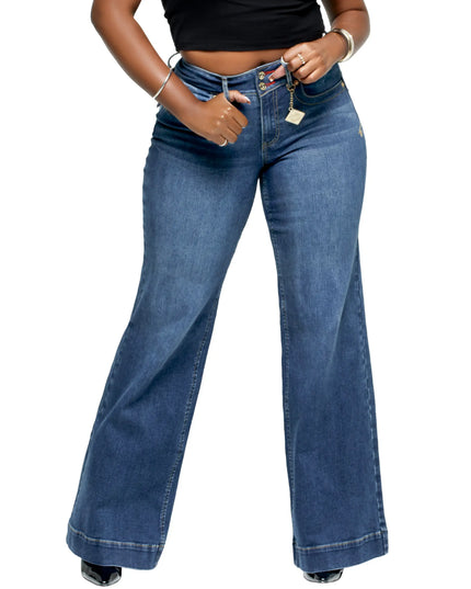 Forbidden Fit Wide Leg Jean - Savage Wash